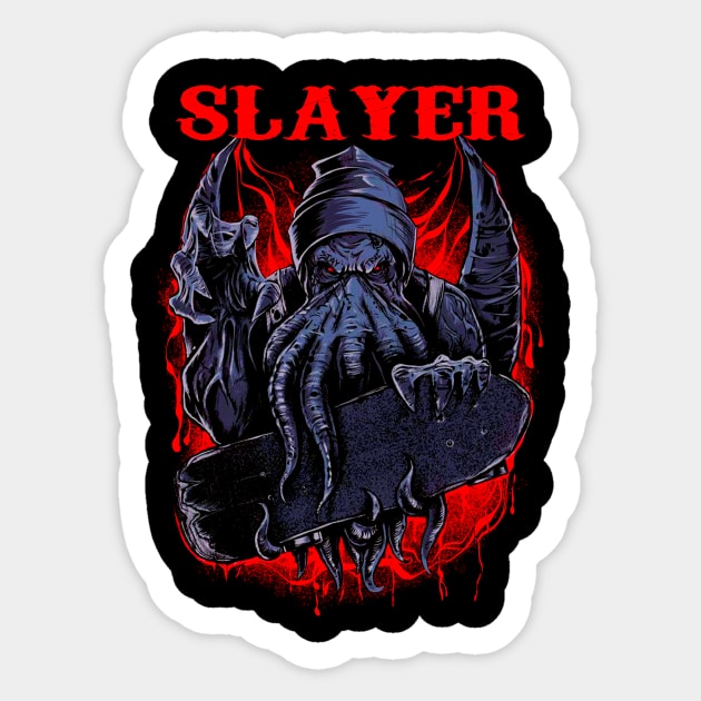 SLAYER BAND MERCHANDISE Sticker by Rons Frogss